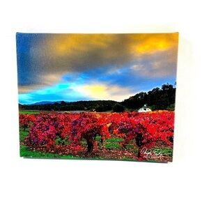 Vibrant Vineyard Landscape Art Painting
